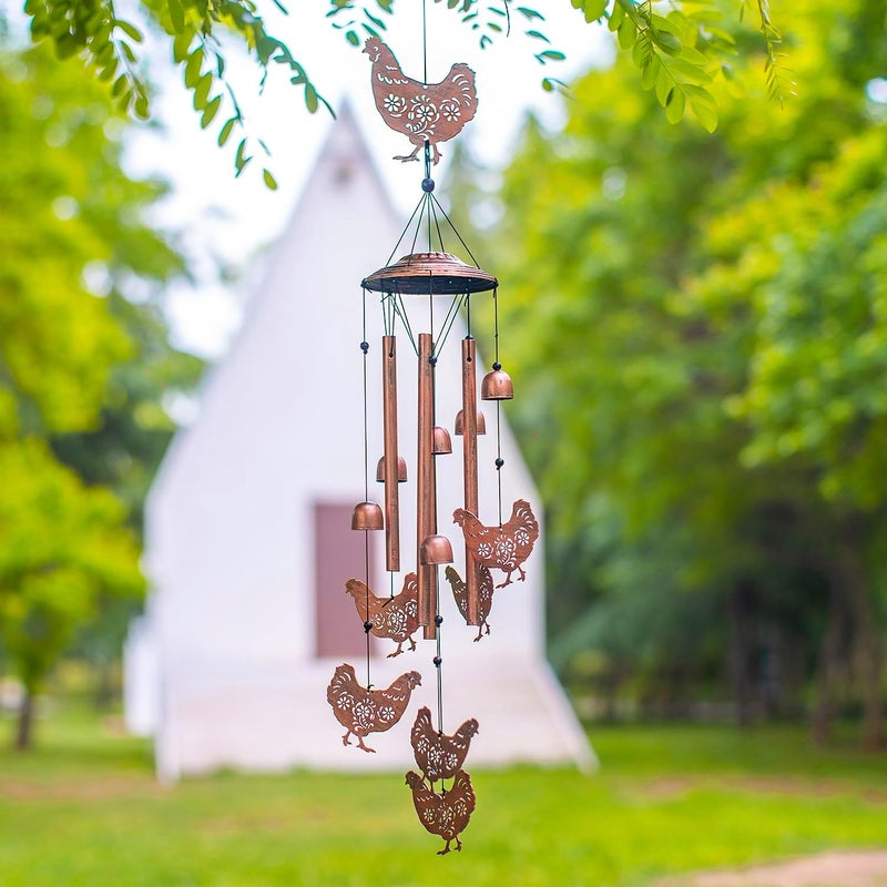 EZTZEN Christmas Gifts for Women Chicken Wind Chimes for Outside,Chicken for Women/Men/Sympathy/Memorial /Birthday Festival Metal windchimes outdoors/Indoors,patio ,Garden Decor,Home,Yard - Image 2